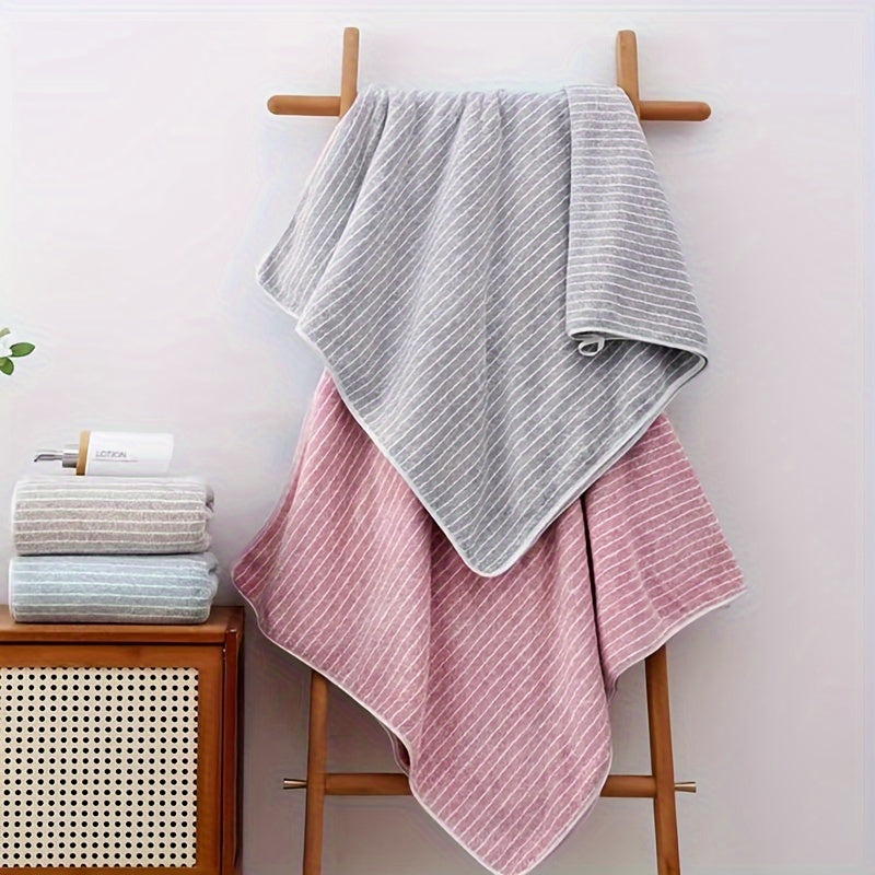 Conjunto de Toalhas Listradas (8 Peças) - Secagem Rápida e Super Absorventes