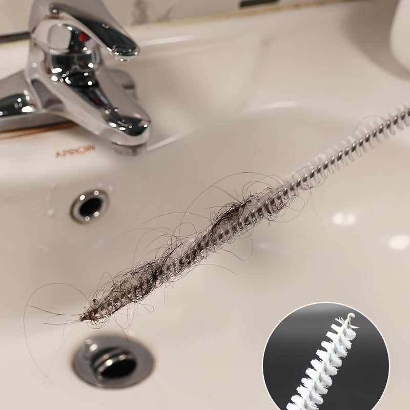 Escova Flexível para Limpeza de Ralos - Ferramenta Desentupidora de Tubos, Acessório para Banheiro