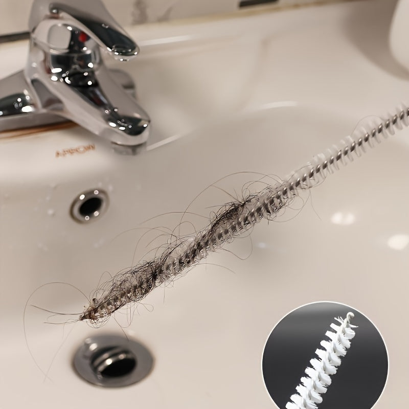 Escova Flexível para Limpeza de Ralos - Ferramenta Desentupidora de Tubos, Acessório para Banheiro