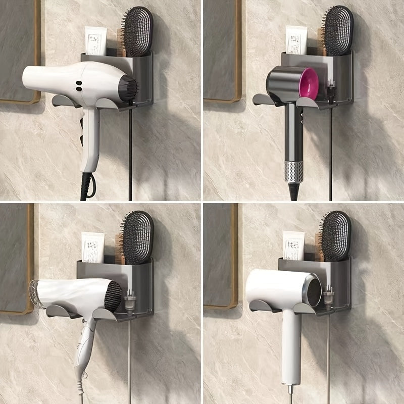 Organizador de Parede Multifuncional para Banheiro - Design Moderno para Secador, Pentes, Lâminas e Maquiagem