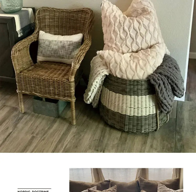 Capa de Almofada Plush Macia Felpuda para Cama e Sofá