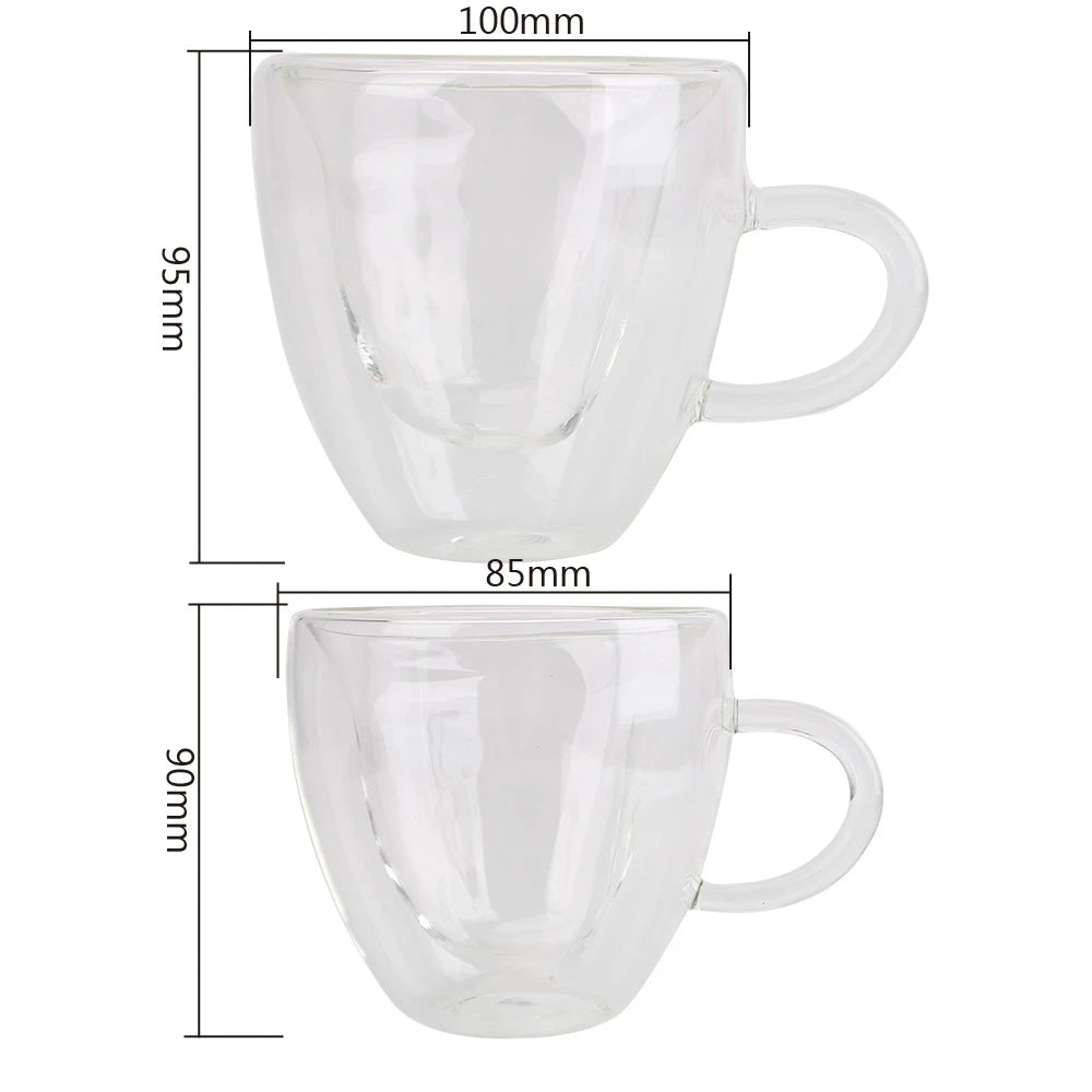 Caneca de Vidro Coração Duplo - Elegância e Amor