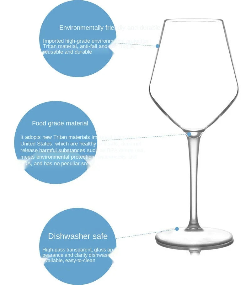 Taças de Vinho em Plástico Inquebrável - Kit para Bar