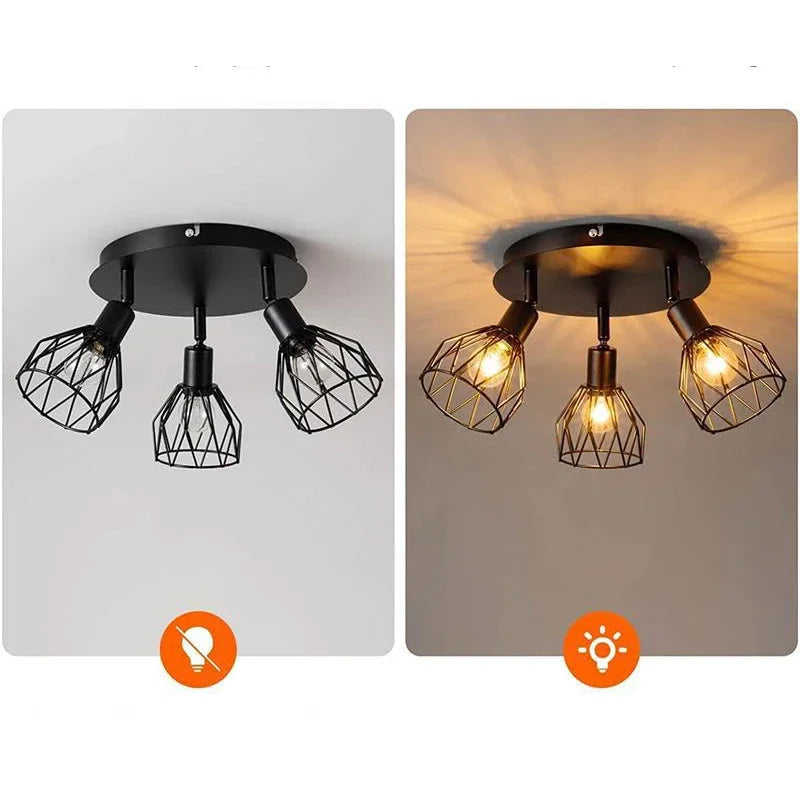Luminária de Teto Industrial Americana 3 Focos