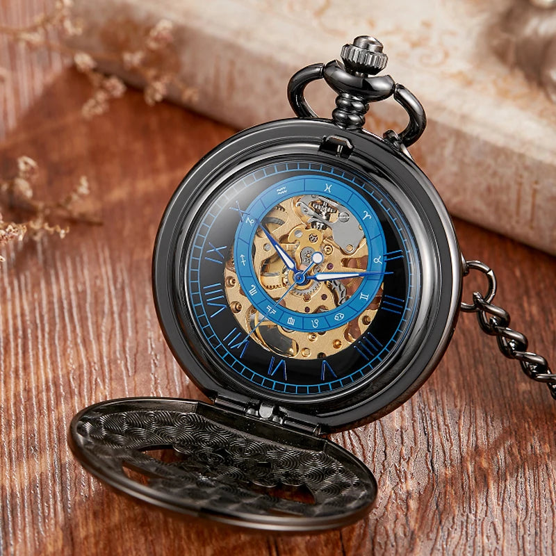 Relógio de Bolso Mecânico Vintage com Design Steampunk