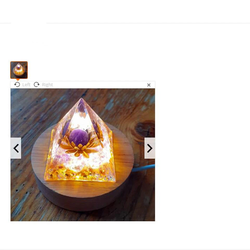 Pirâmide de Cristal Ametista Natural - Gerador de Energia Orgonite