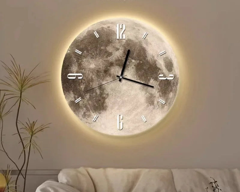 Relógio de Parede Decorativo com Cristal e LED Silencioso