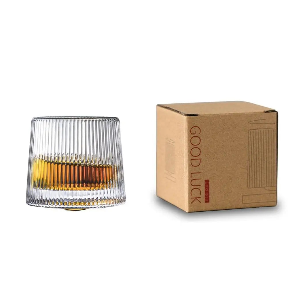 Copo de Whisky Giratório 360° em Cristal - Base Rotativa