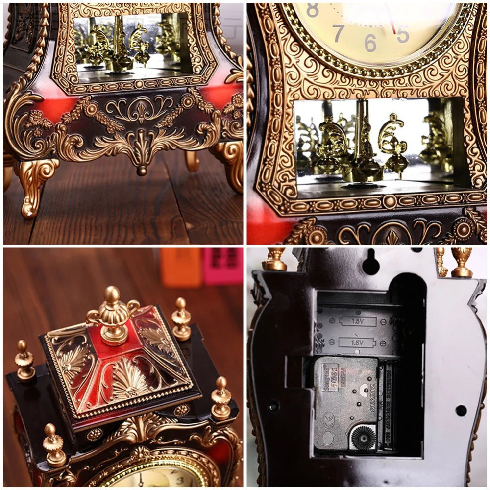 Relógio de Mesa Vintage com Pêndulo - Elegância Clássica