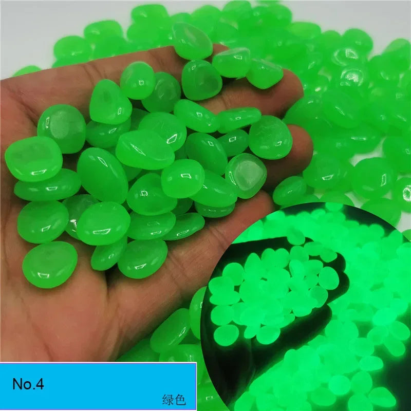 Pedras Luminosas Fosforescentes para Jardim e Aquário - Kit 100 Peças
