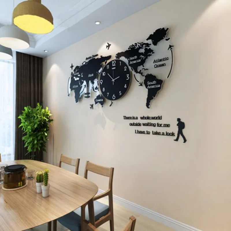 Novo quente único acrílico relógio de parede 3d diy grande parede pendurado relógio com adesivos para casa decorações