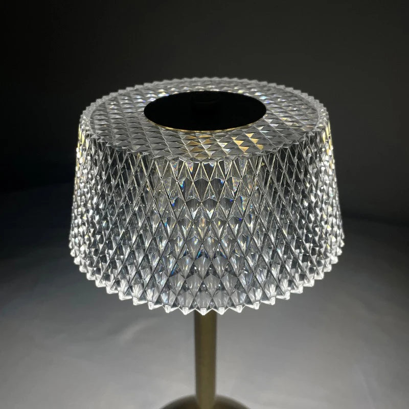 Luminária de Mesa Recarregável Touch com Cúpula de Vidro