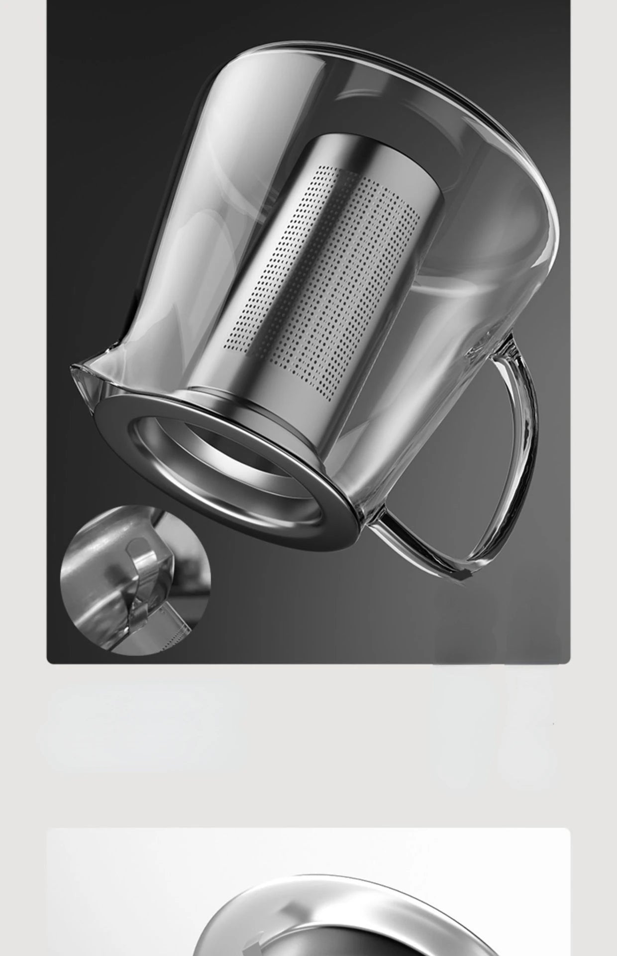 Bule de Vidro Resistente com Infusor de Chá Inox