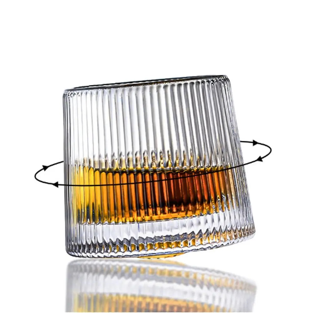 Copo de Whisky Giratório 360° em Cristal - Base Rotativa