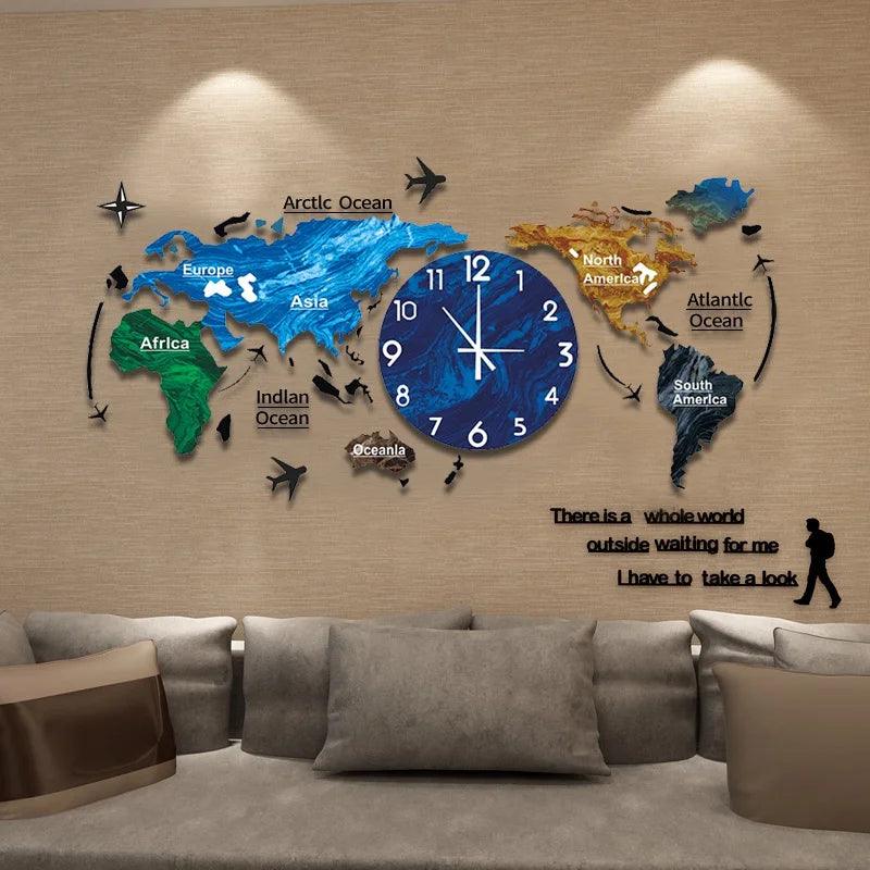 Novo quente único acrílico relógio de parede 3d diy grande parede pendurado relógio com adesivos para casa decorações