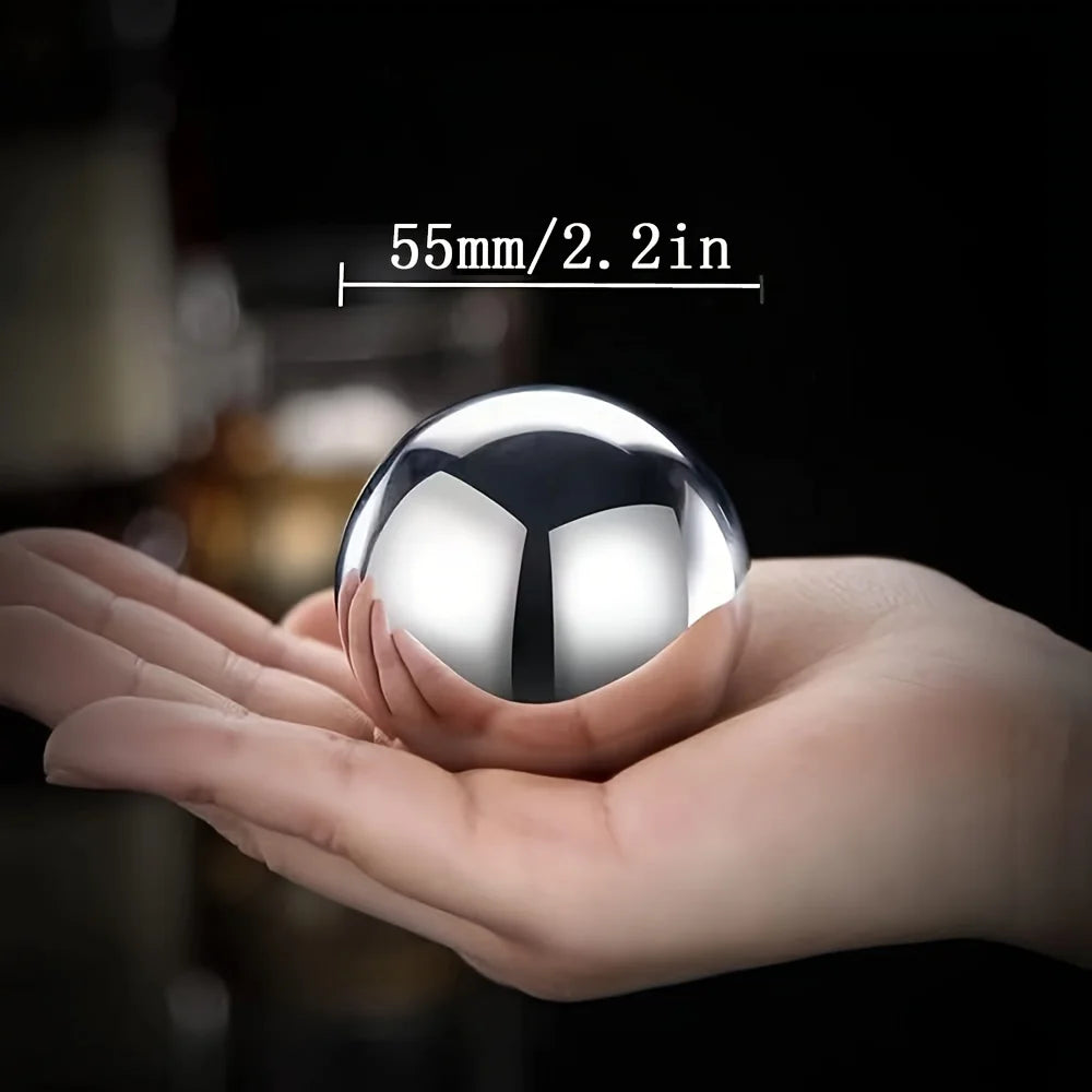 Bolas de Gelo em Aço Inoxidável para Whisky - Resfriamento Rápido
