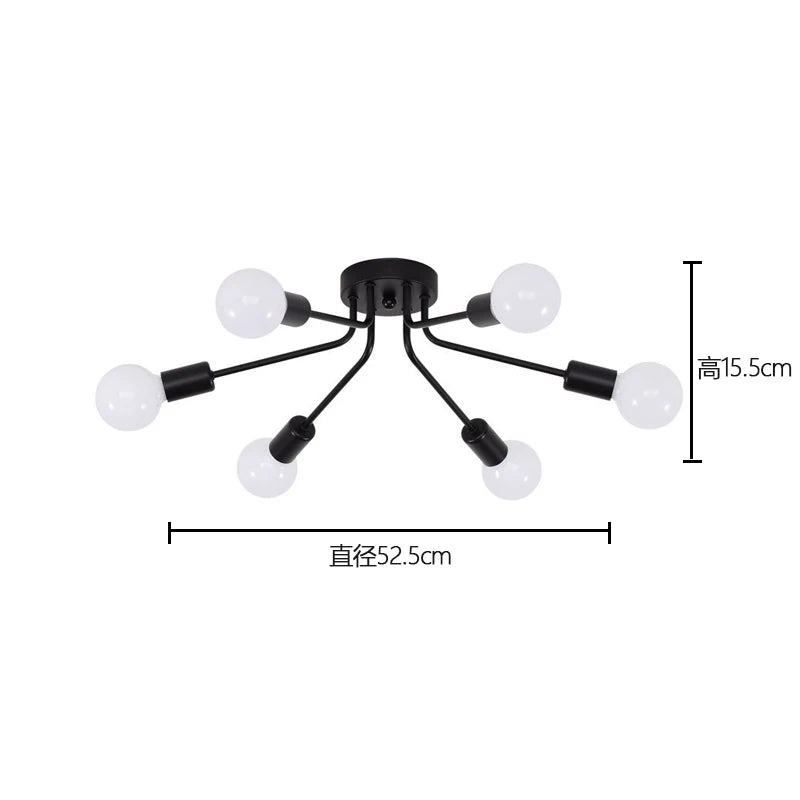 Luminária de Teto LED Aranha Ferro Industrial