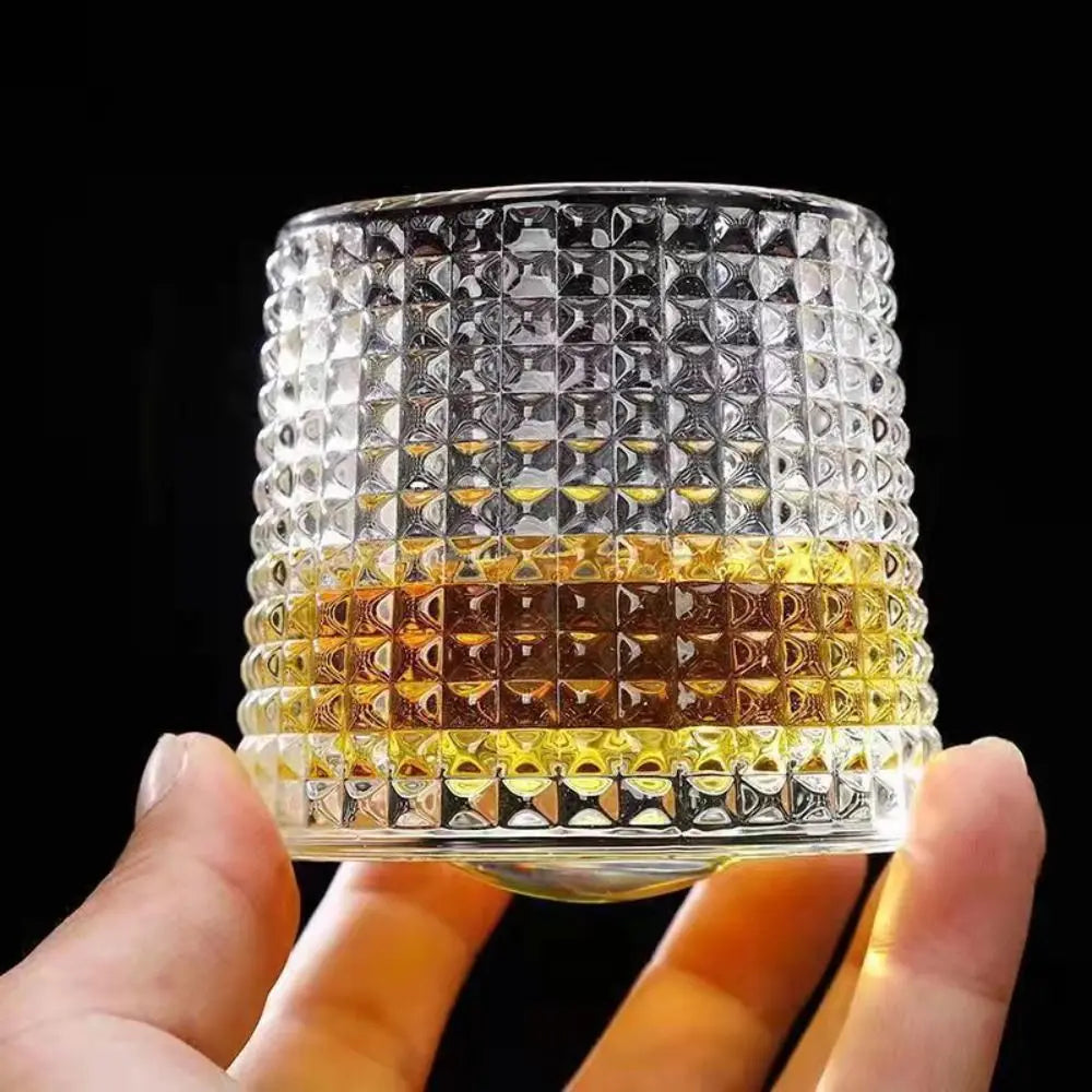 Copo de Whisky Giratório 360° em Cristal - Base Rotativa