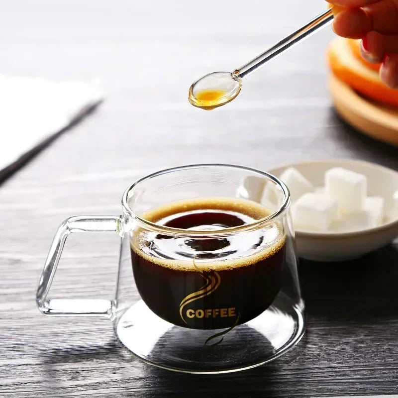 Copo de Vidro Duplo 170ml com Alça - Elegância e Funcionalidade