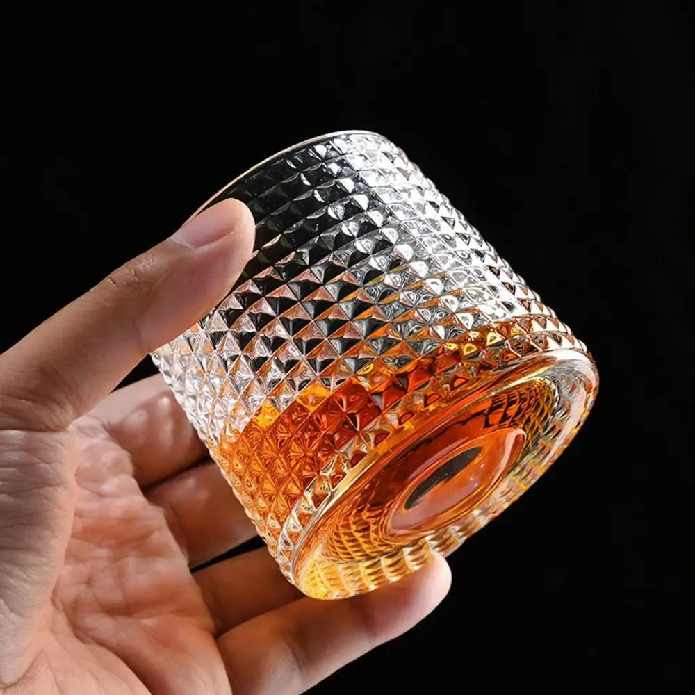 Copo de Whisky Giratório 360° em Cristal - Base Rotativa