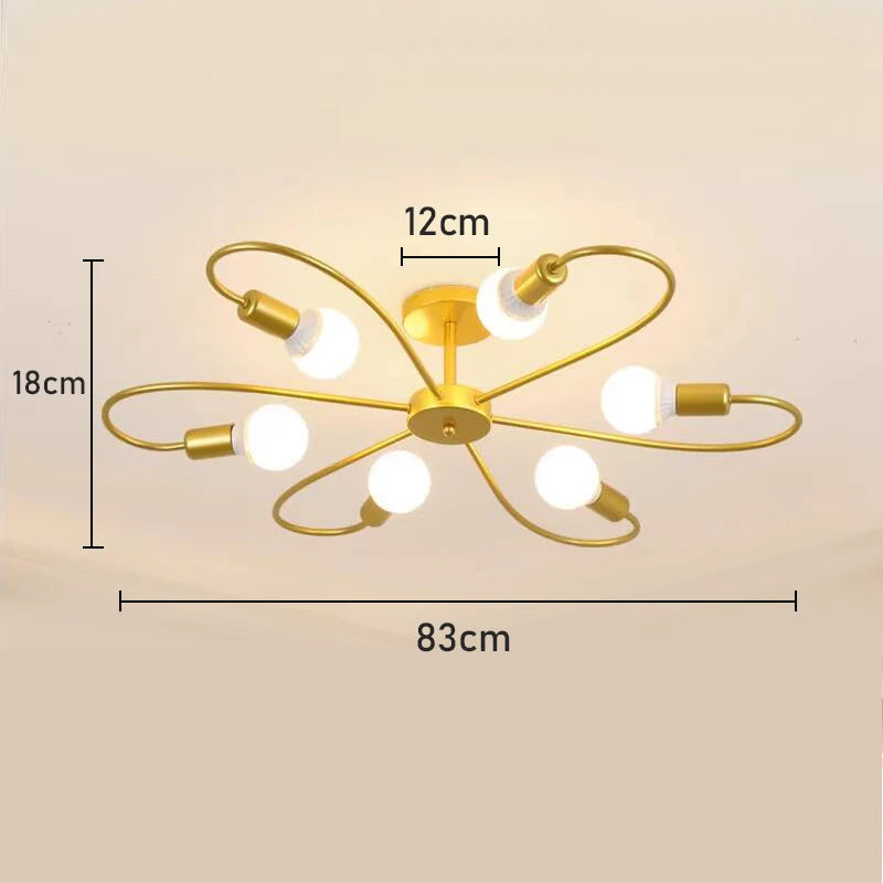 Lustre de Teto Industrial Retrô em Ferro