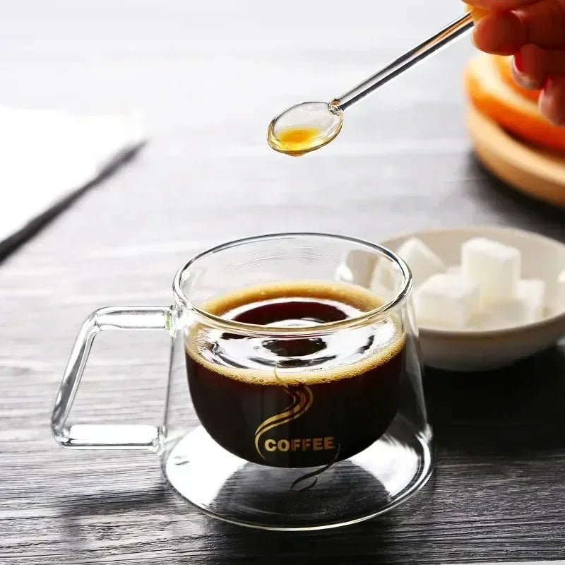 Copo de Vidro Duplo 170ml com Alça - Elegância e Funcionalidade