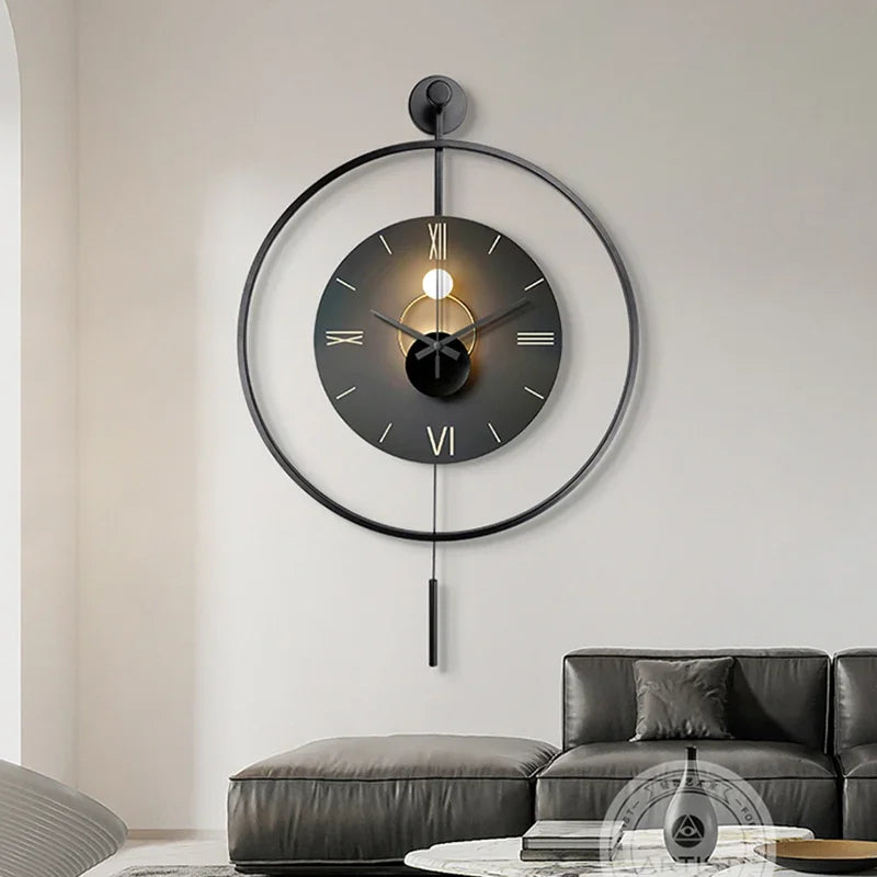 Relógio de Parede Luxo Moderno para Sala de Estar