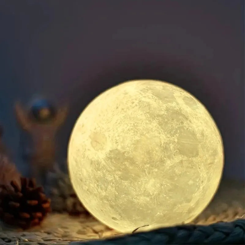 Luminária de Lua LED Galáxia Decorativa 3D
