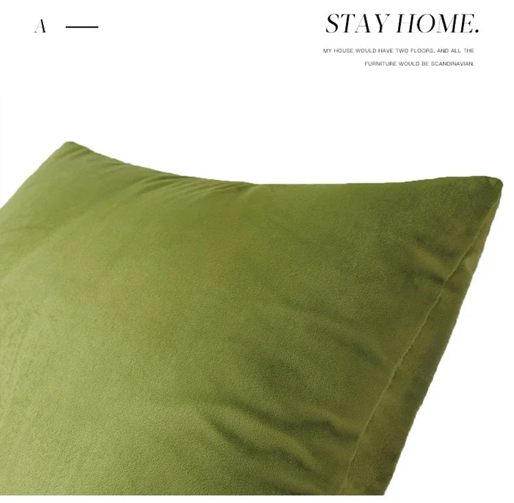 Capa de Almofada Veludo Verde Nórdica para Sofá