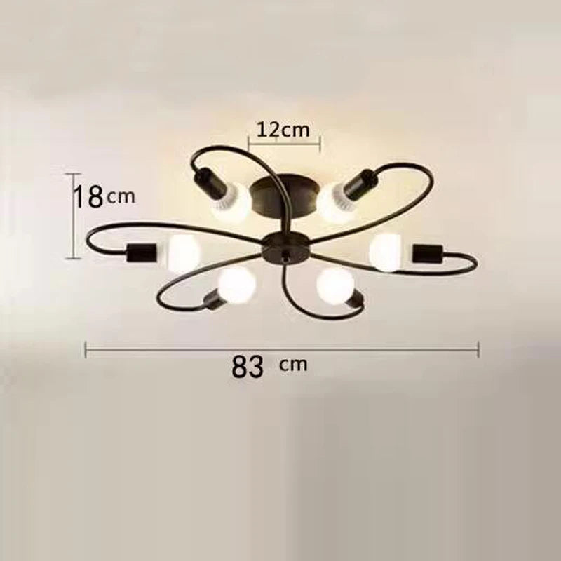 Lustre de Teto Industrial Retrô em Ferro