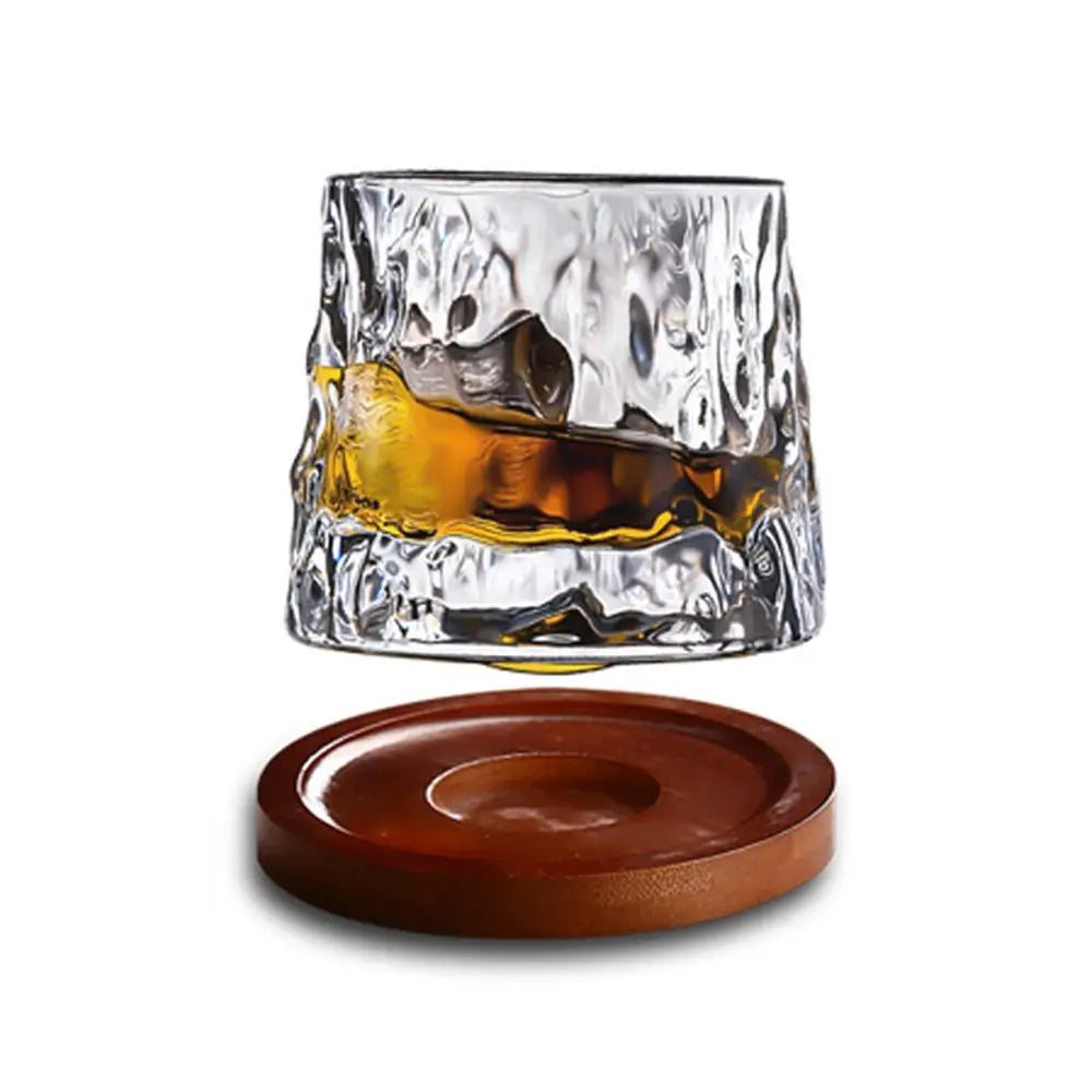 Copo de Whisky Giratório 360° em Cristal - Base Rotativa