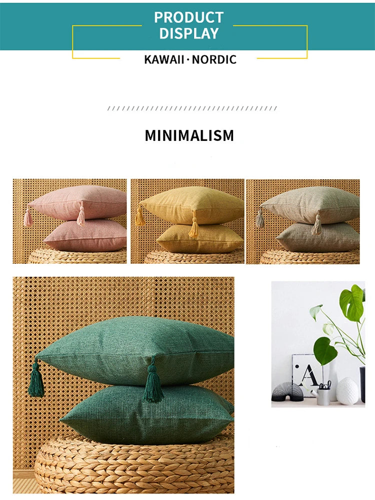 Capa de Almofada Linho Decorativa para Sofá e Sala