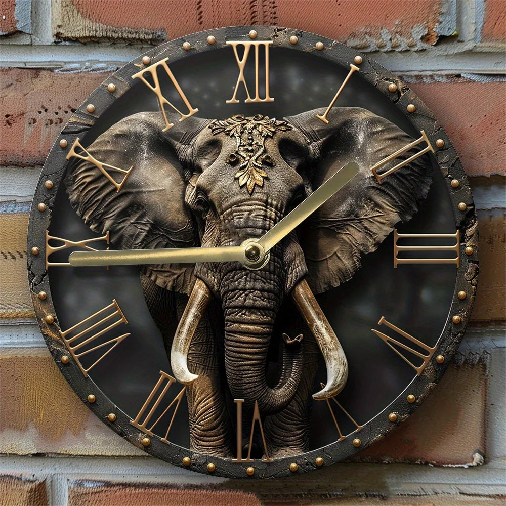 Relógio de parede silencioso com design de elefante – perfeito para decoração de escritório e amantes de animais de estimação, relógio de parede ideal para presente de ação de graças, design moderno