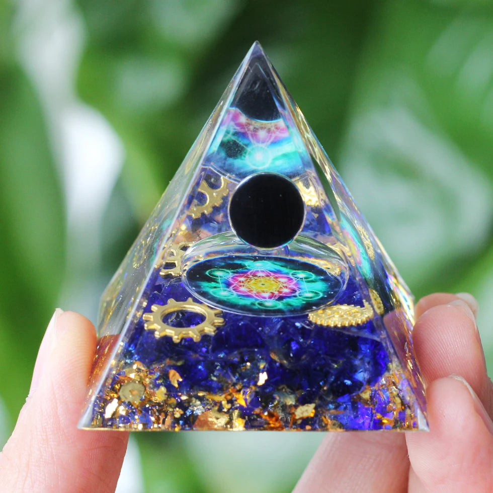Pirâmide de Cristal Ametista Natural - Gerador de Energia Orgonite