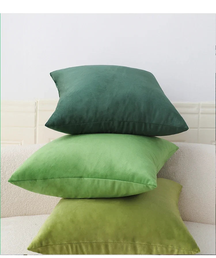 Capa de Almofada Veludo Verde Nórdica para Sofá