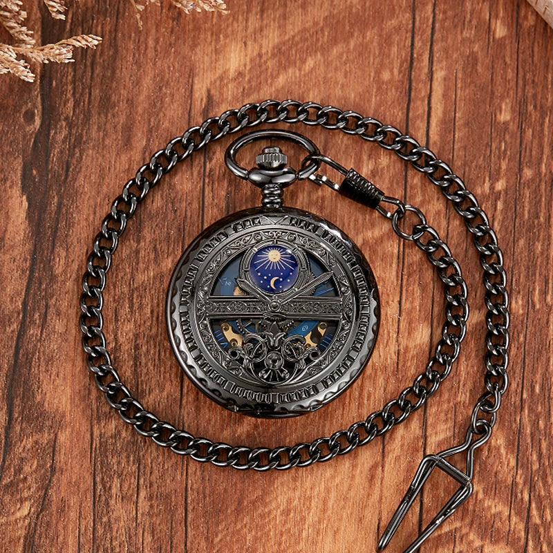 Relógio de Bolso Mecânico Vintage com Design Steampunk