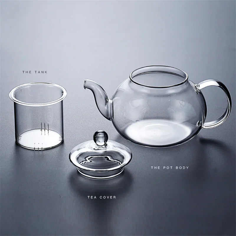 Bule de Vidro Borosilicato Resistente ao Calor 400ml/1000ml
