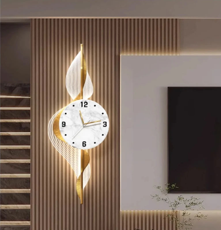 Relógio de Parede LED Luxo Moderno para Sala