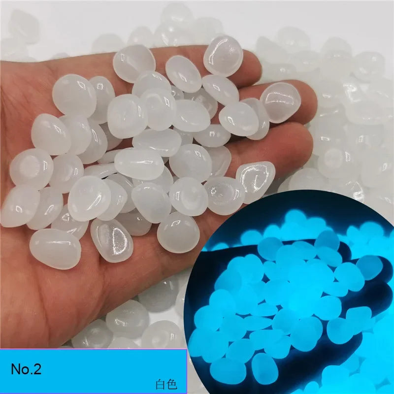 Pedras Luminosas Fosforescentes para Jardim e Aquário - Kit 100 Peças
