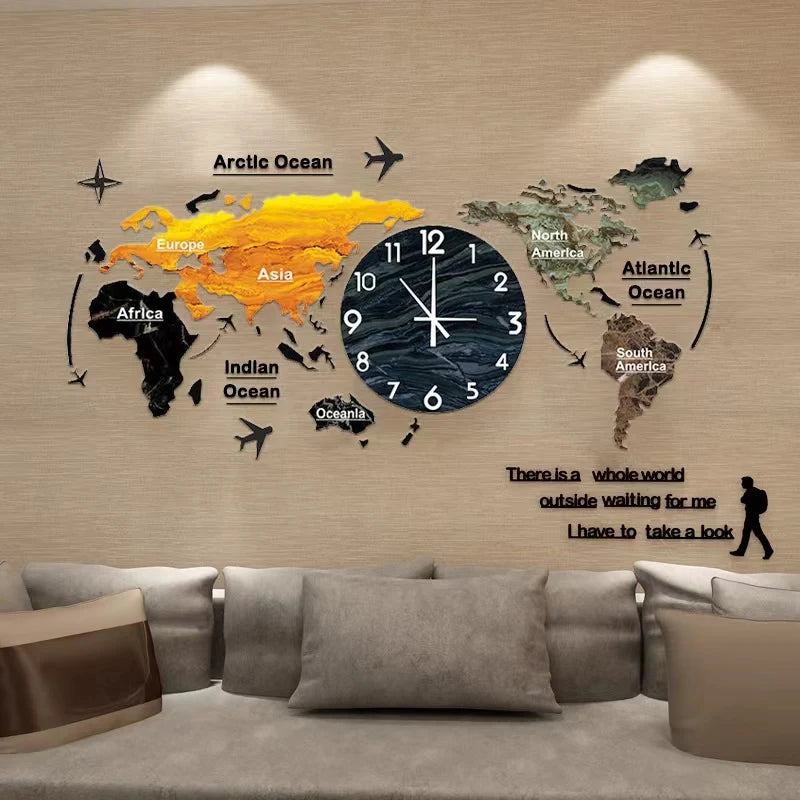 Novo quente único acrílico relógio de parede 3d diy grande parede pendurado relógio com adesivos para casa decorações