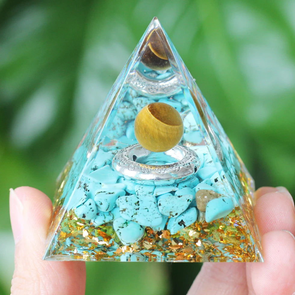 Pirâmide de Cristal Ametista Natural - Gerador de Energia Orgonite