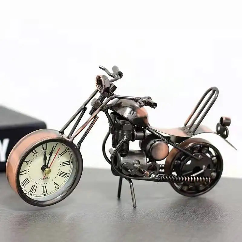 Relógio de Mesa Motocicleta Bronze - Decoração Criativa