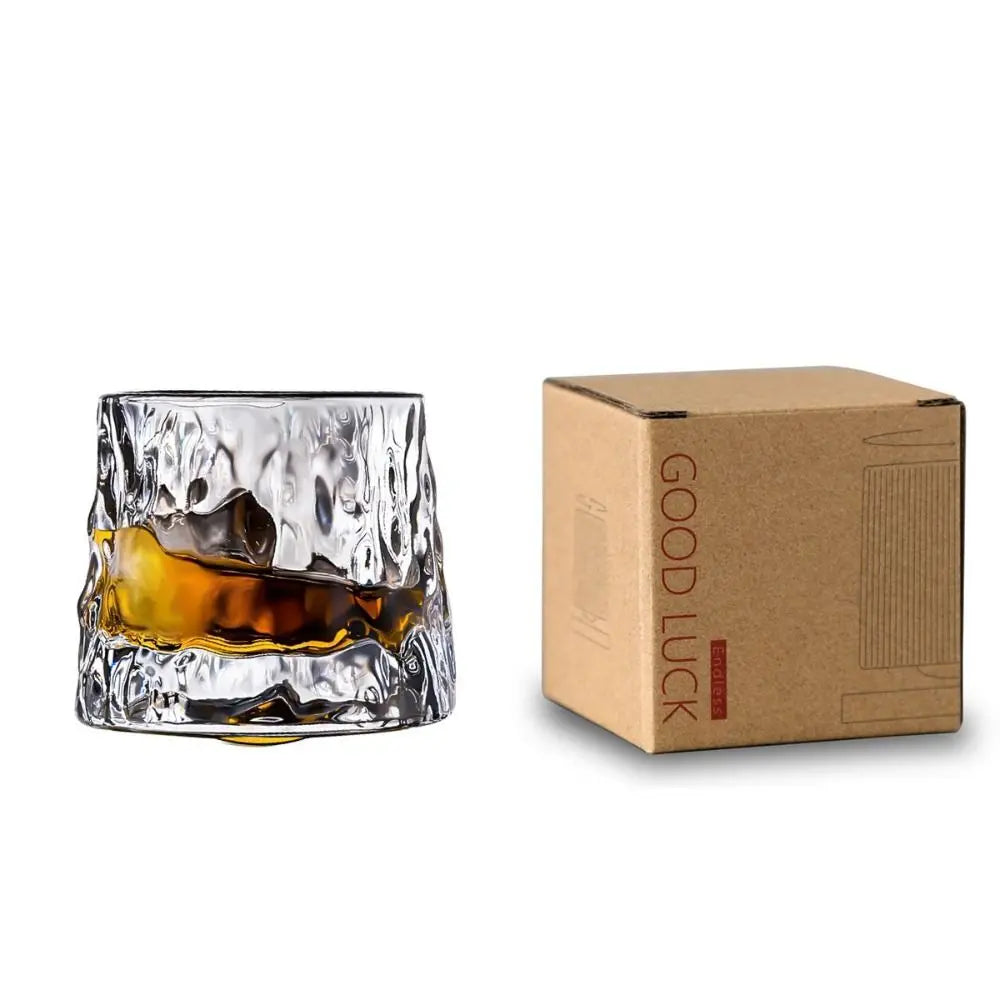 Copo de Whisky Giratório 360° em Cristal - Base Rotativa