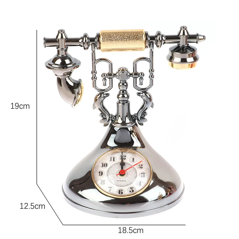 Relógio Despertador Retro de Mesa - Estilo Telefone Vintage