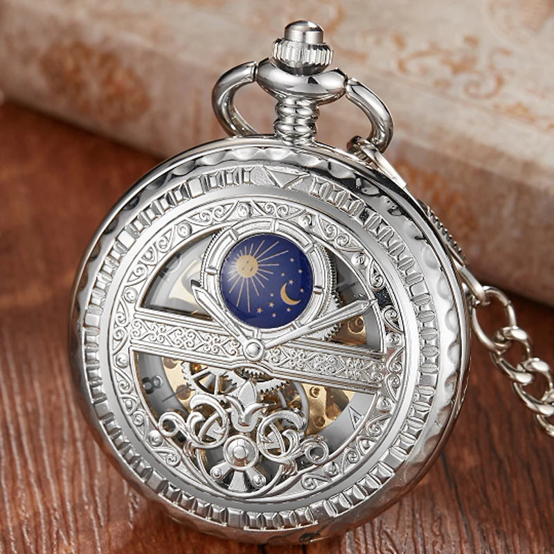 Relógio de Bolso Mecânico Vintage com Design Steampunk