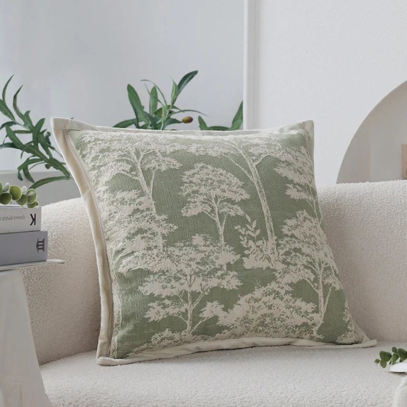 Capa de Almofada Jacquard Verde Matchá para Sofá