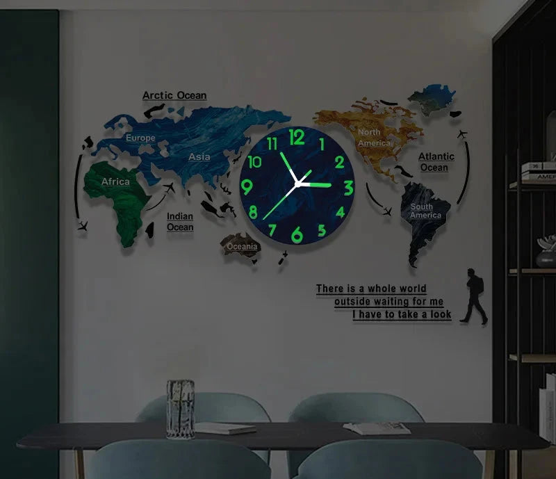 Novo quente único acrílico relógio de parede 3d diy grande parede pendurado relógio com adesivos para casa decorações