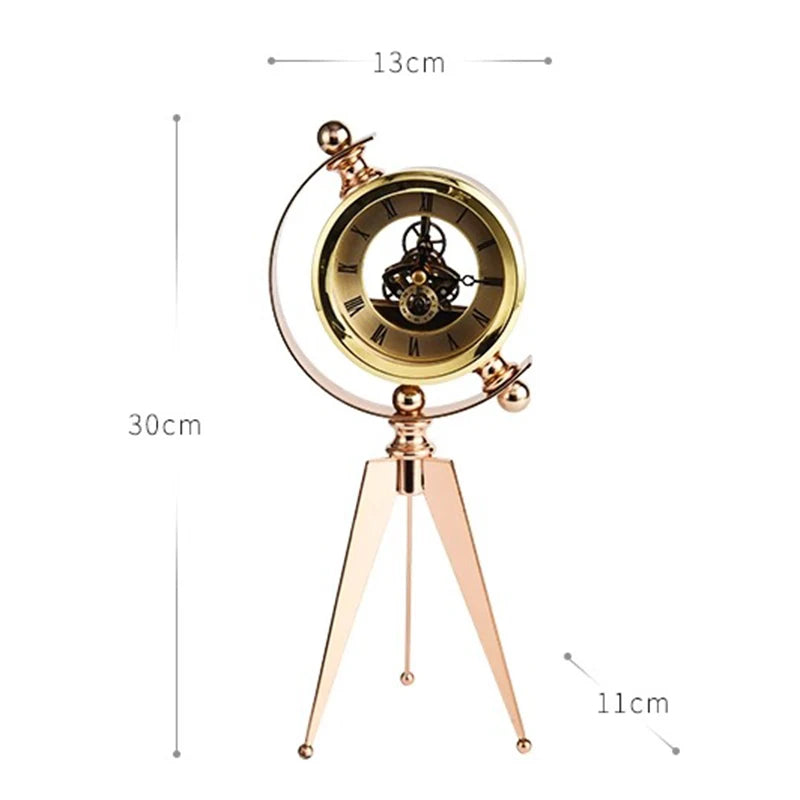 Relógio de Mesa Luxo em Ouro - Decoração Moderna