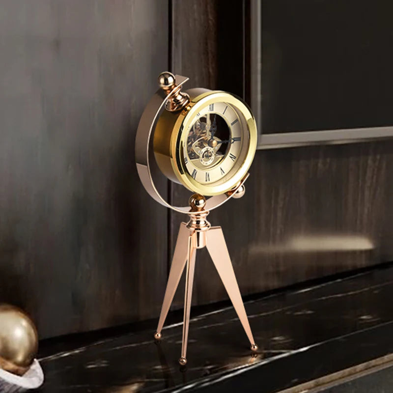 Relógio de Mesa Luxo em Ouro - Decoração Moderna