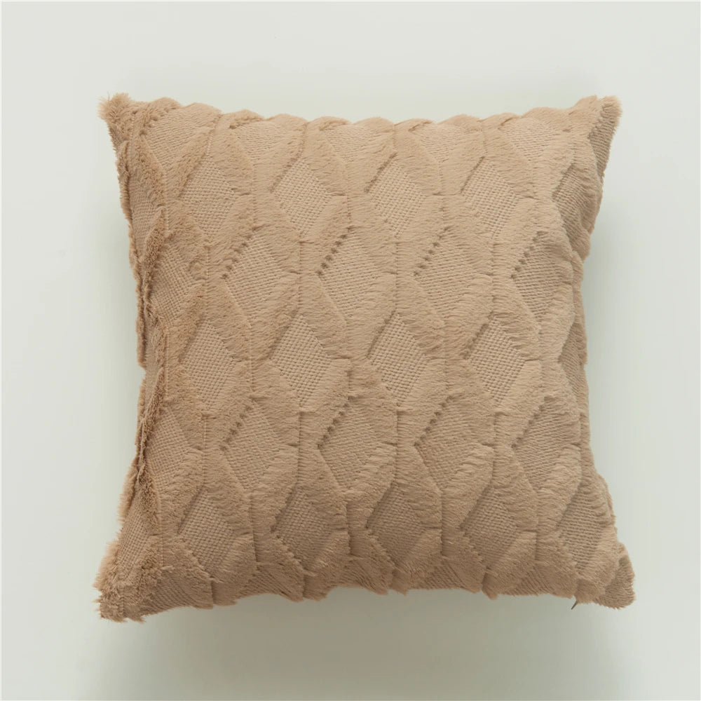 Capa de Almofada Plush Aconchegante para Sofá e Sala